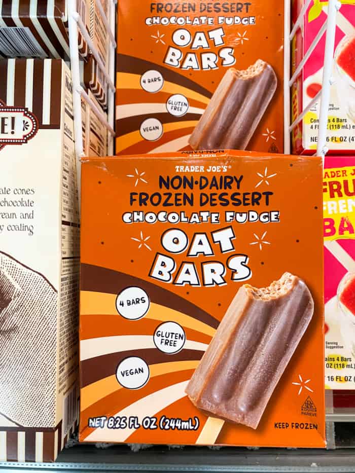 Frozen chocolate oat bars.