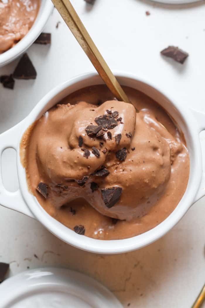 Paleo soft serve ice cream in bowl.