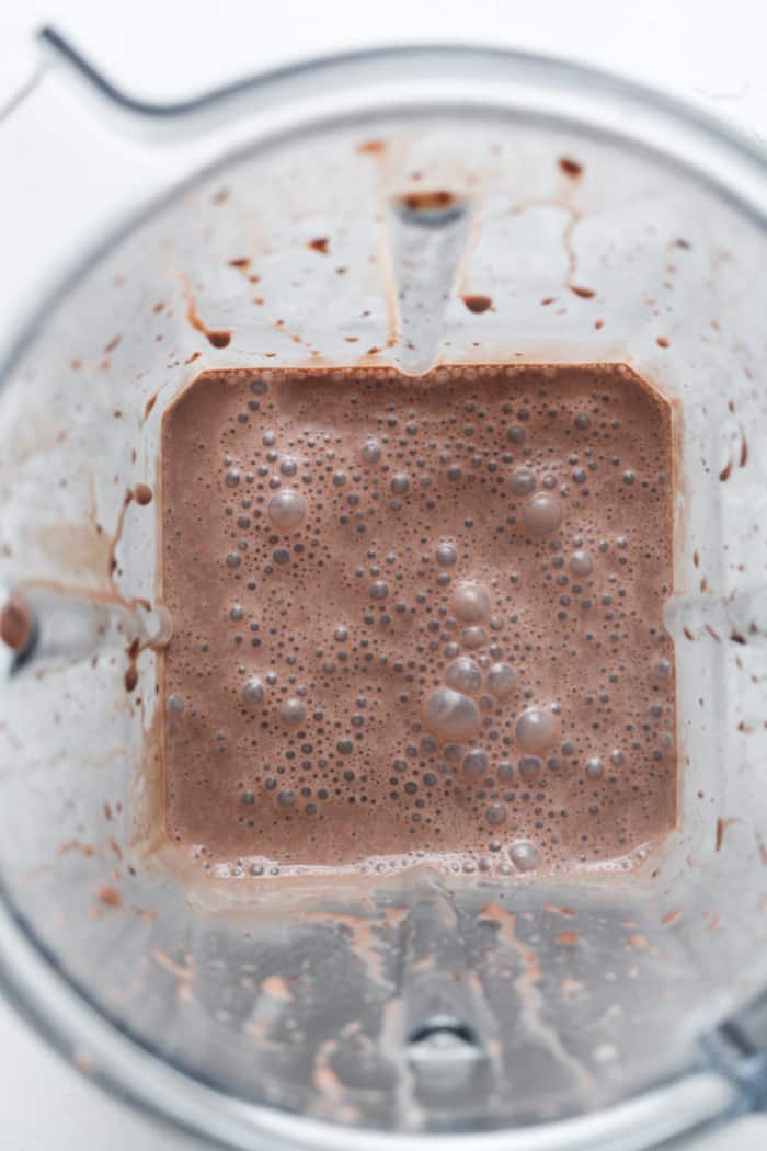 Chocolate milkshake in Vitamix.