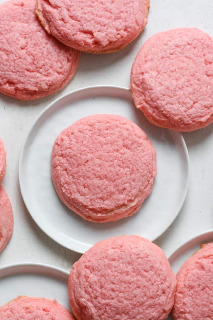 Light pink sugar cookies.