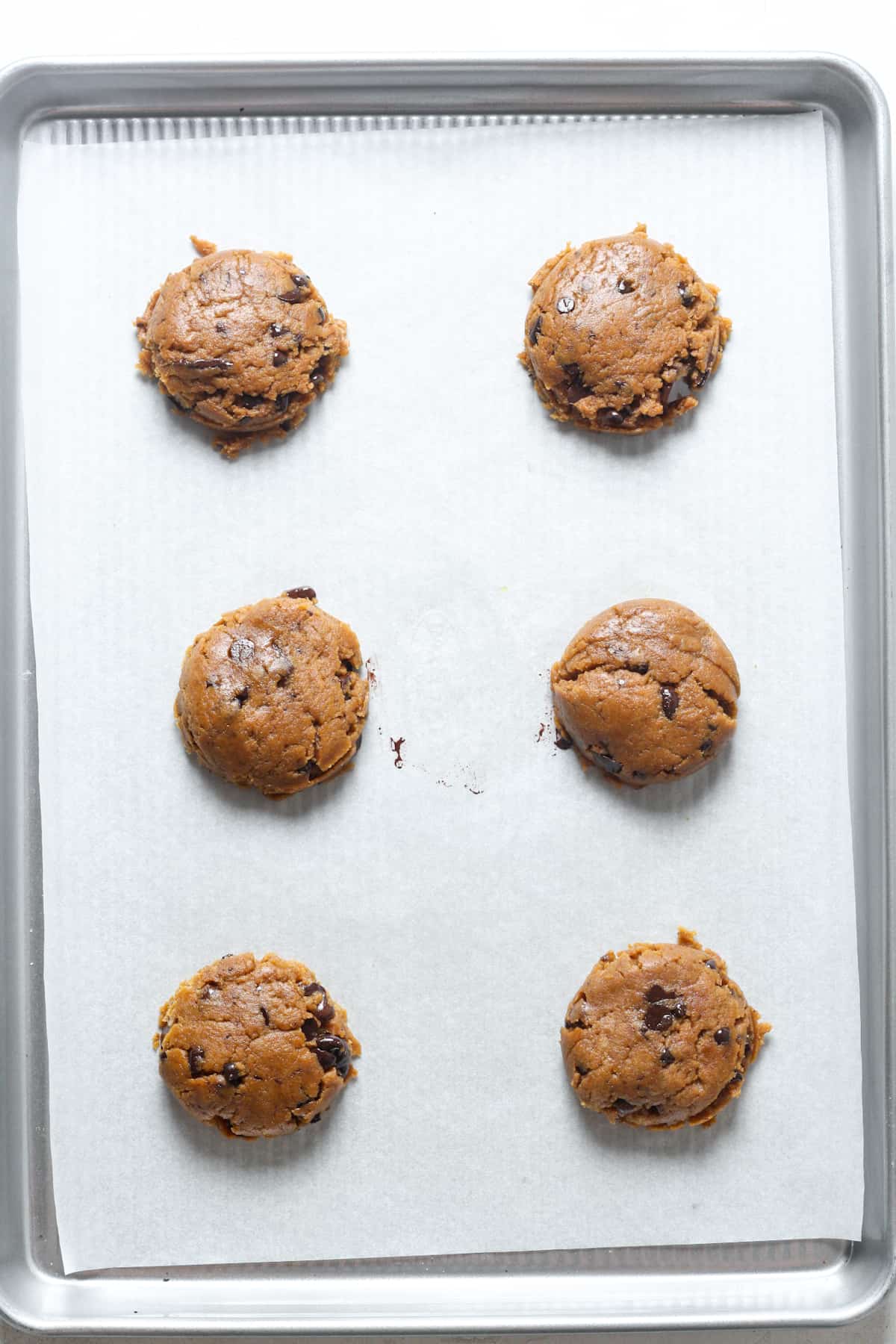 Flattened cookie dough balls.