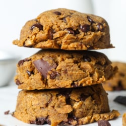 Healthy pumpkin cookies with chocolate chips.