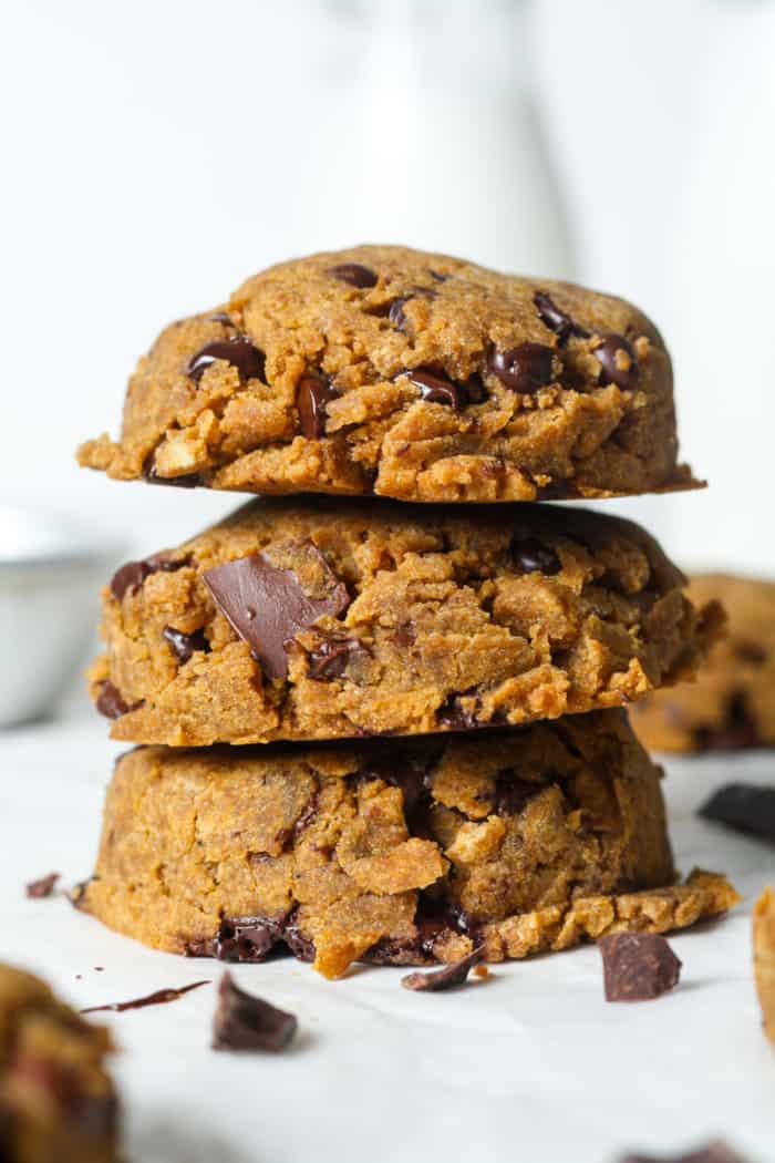 Healthy pumpkin cookies with chocolate chips.