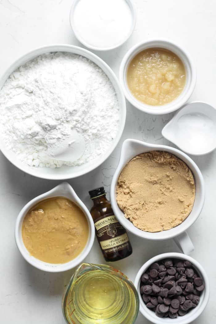 Ingredients for peanut butter cookies.