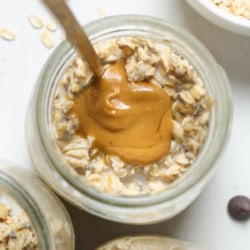 Overnight oats with protein powder.