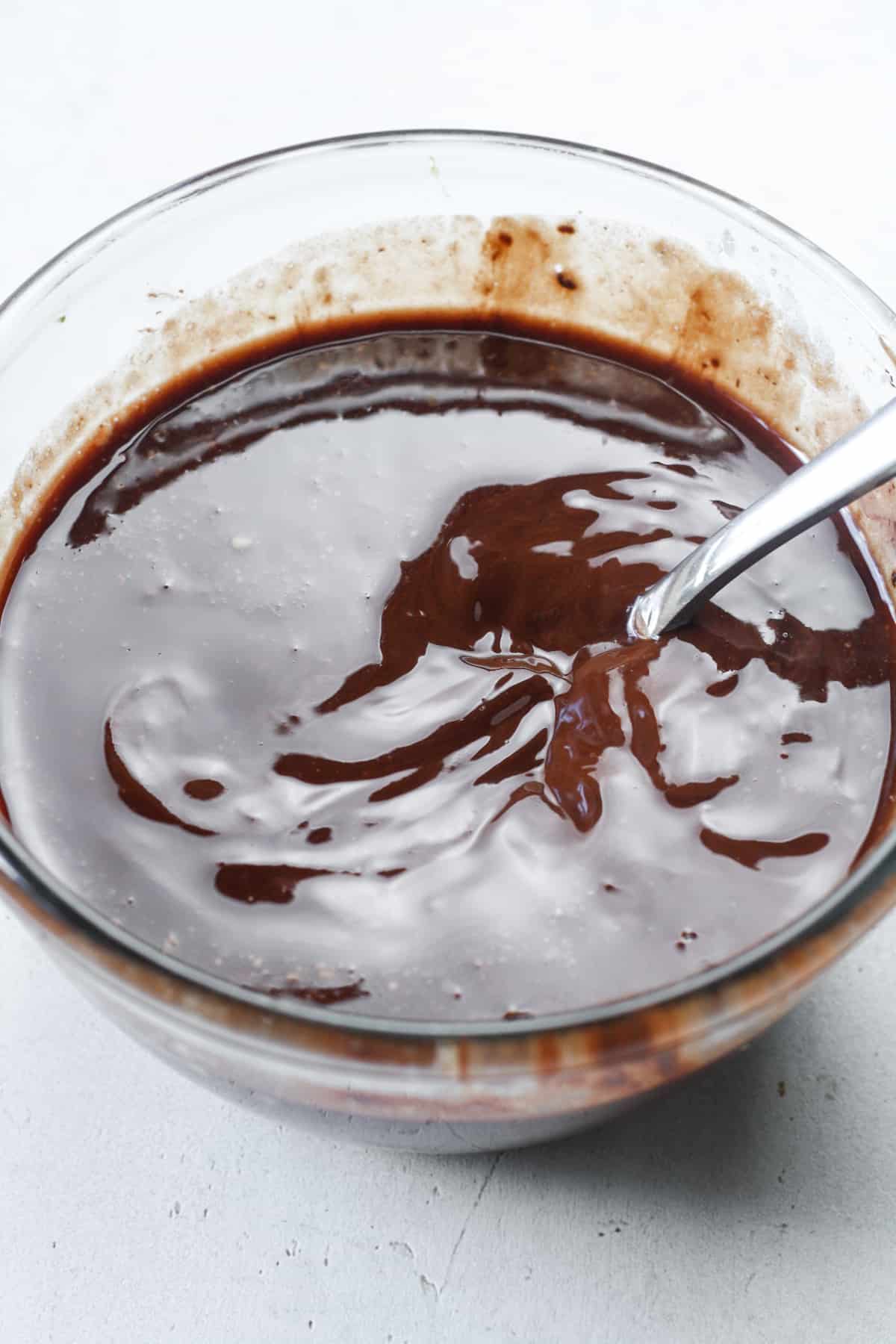 Creamy chocolate in bowl.