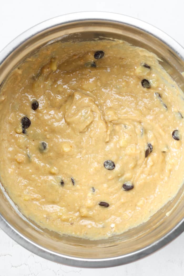 Chocolate chip muffin batter.