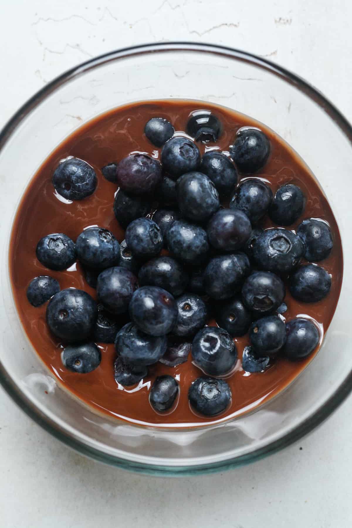 Chocolate with berries.
