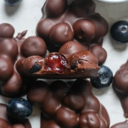 Chocolate covered blueberries.