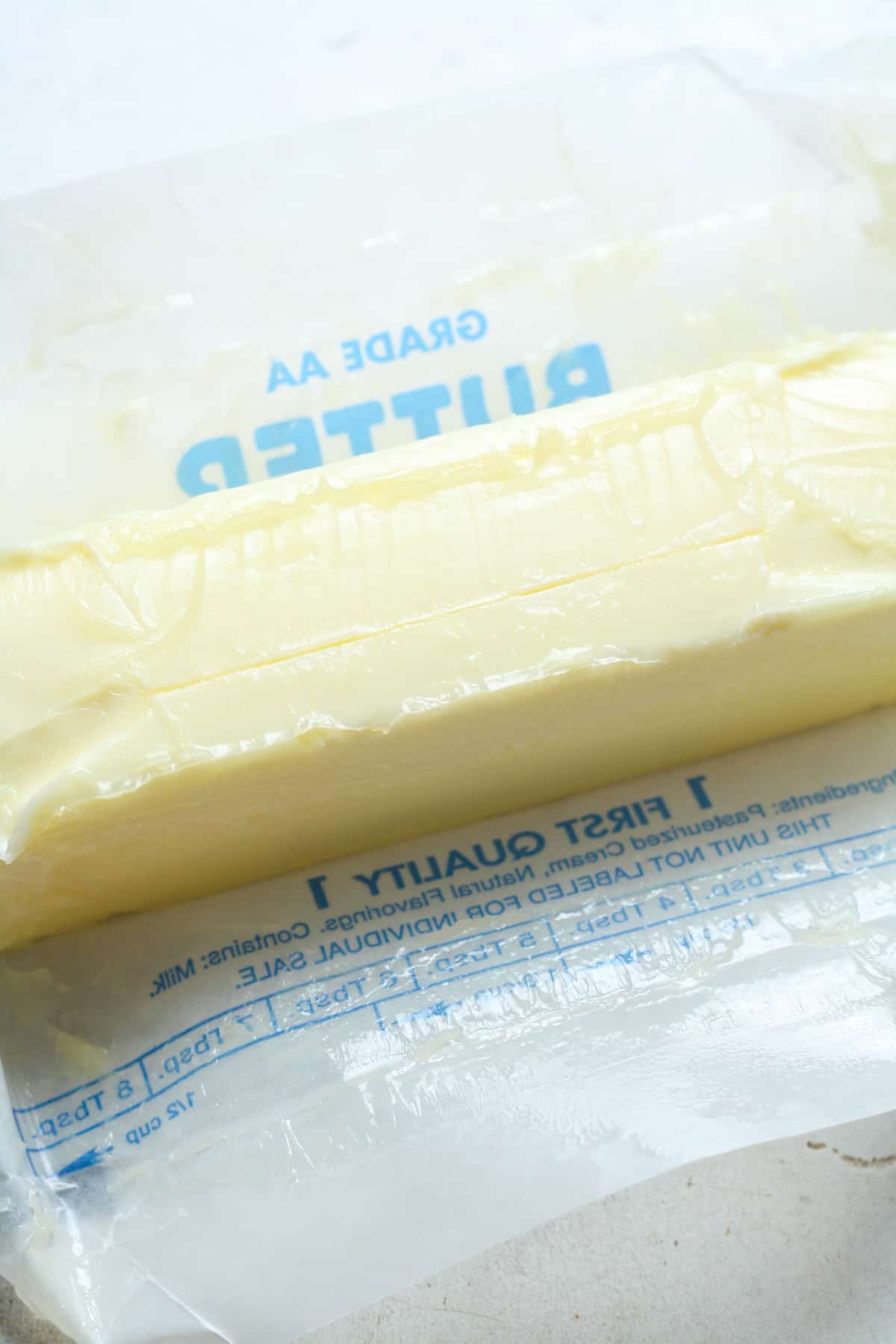 Softened stick of butter.