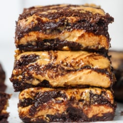 Chocolate peanut butter brownies.