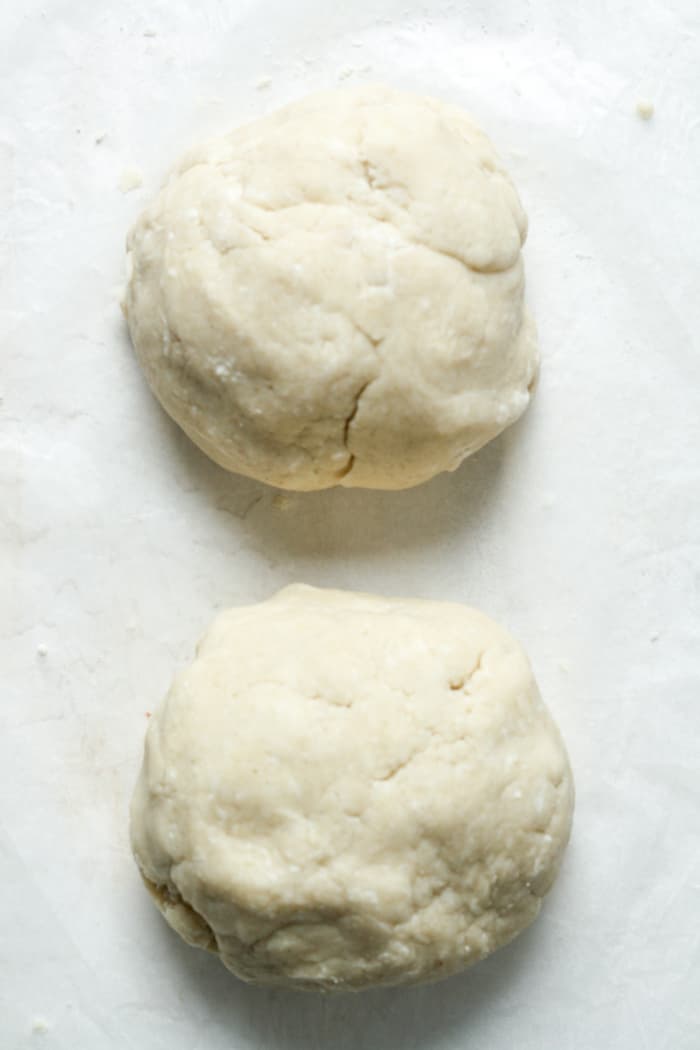 Two balls of dough.