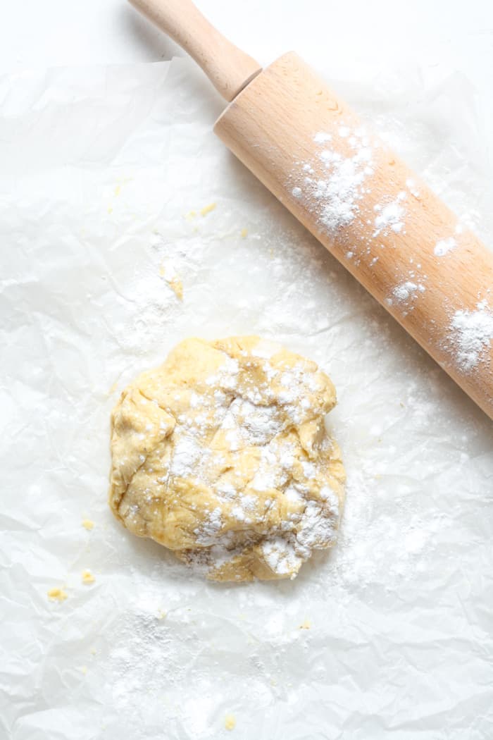 Pie dough and rolling pin.