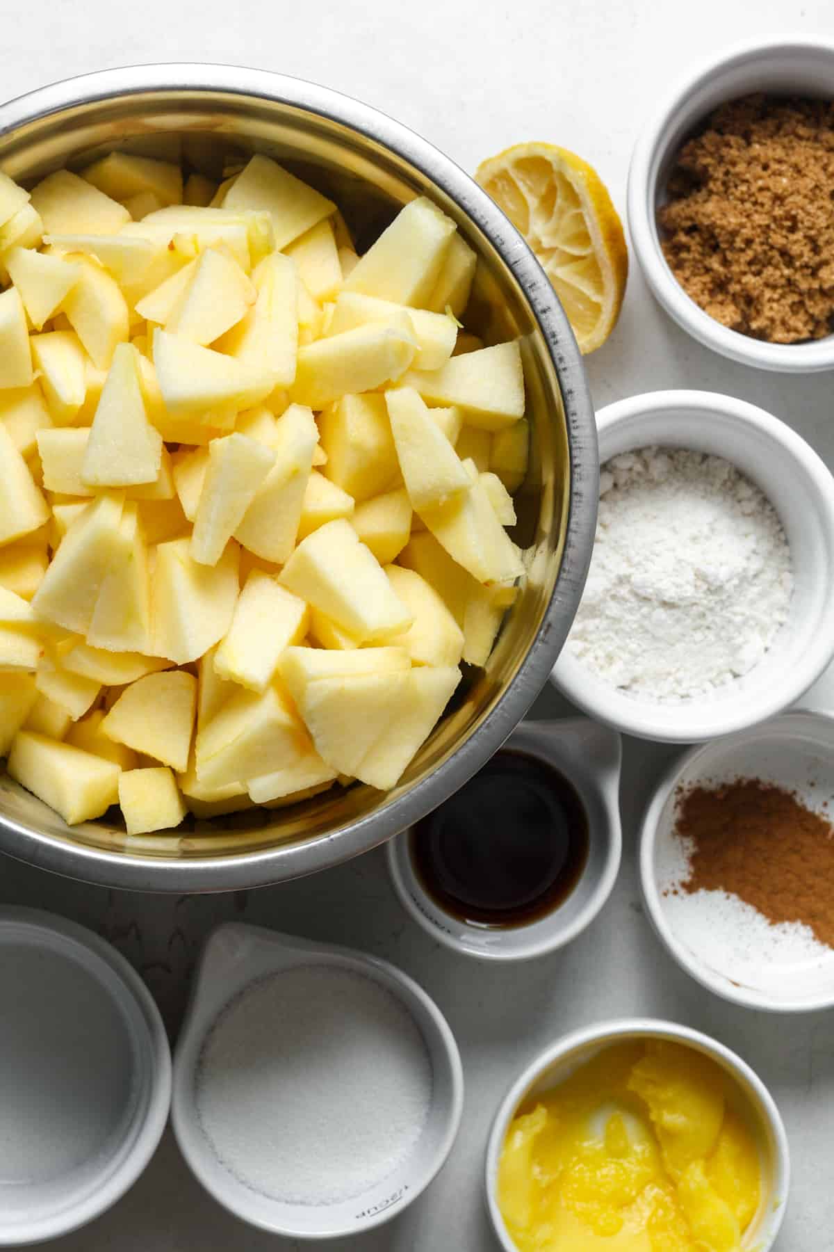 Apples, spices and other ingredients.