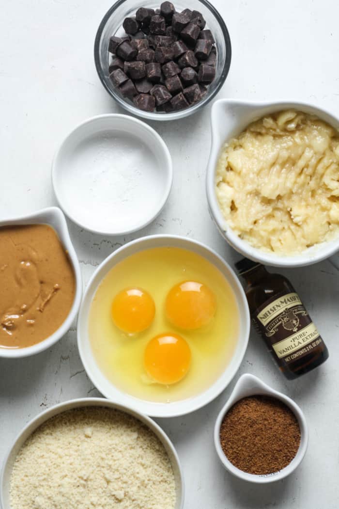Mashed bananas, eggs and other ingredients.
