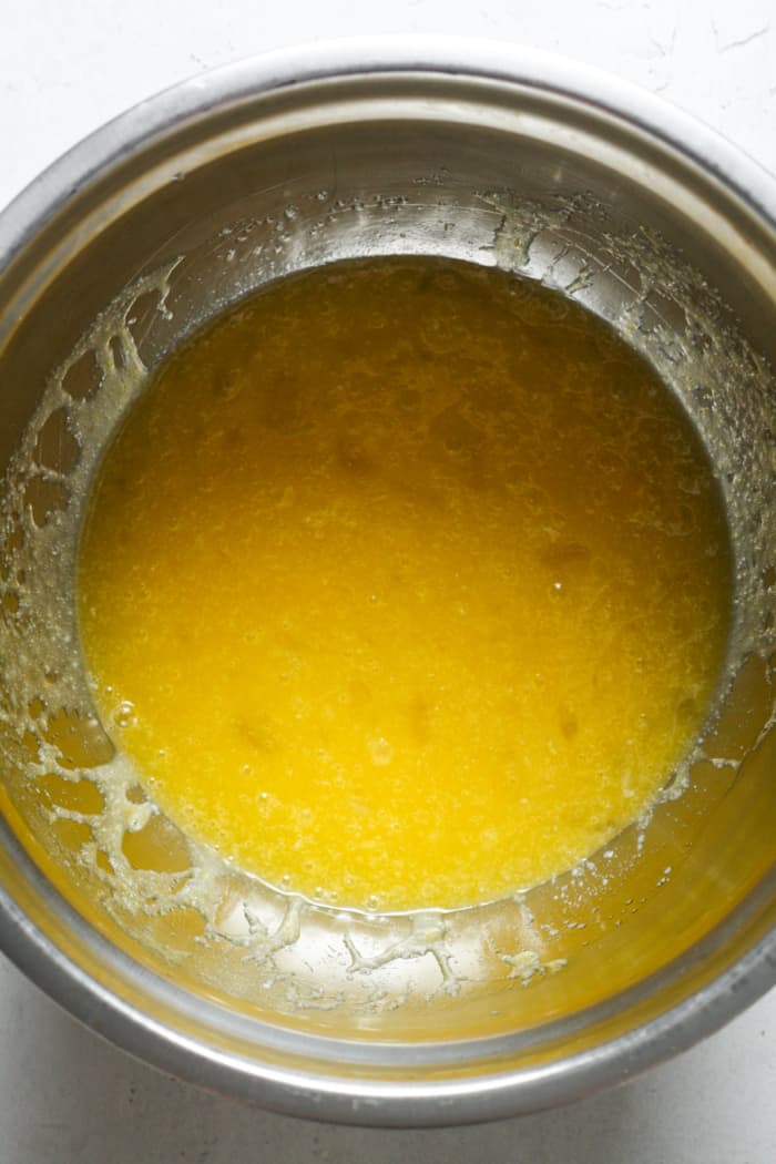 Melted butter with sugar.