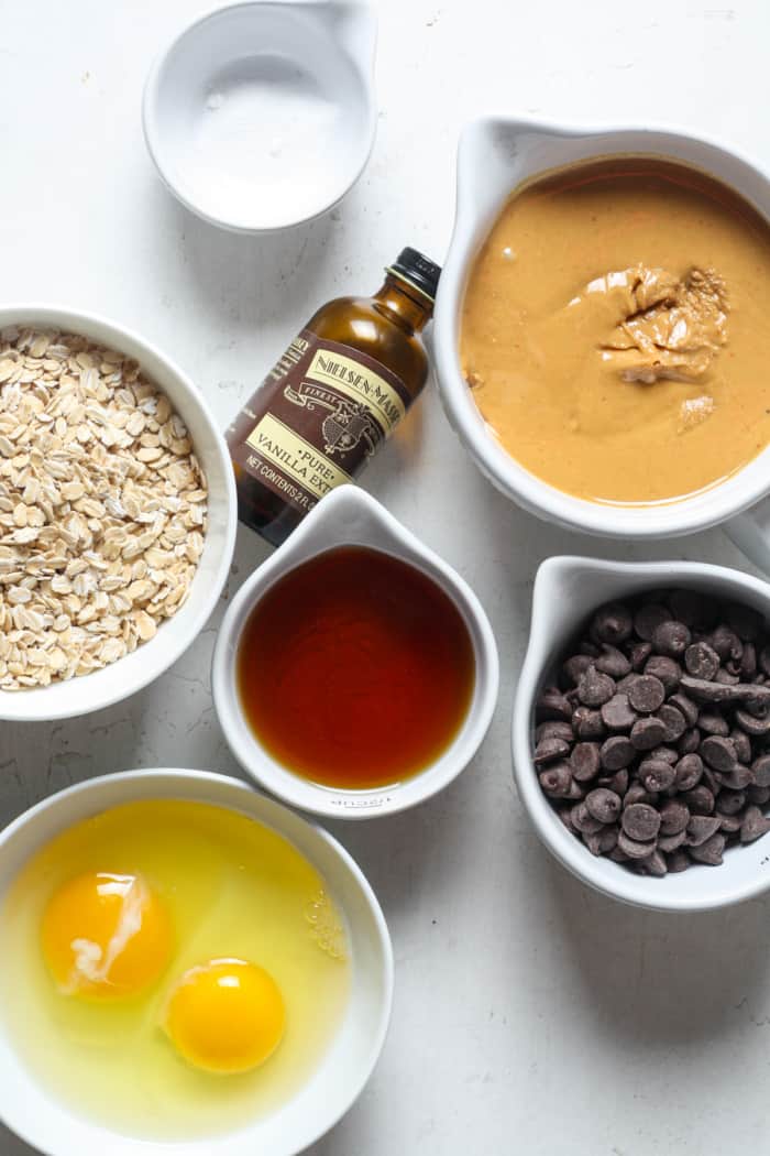 Oatmeal, eggs and other ingredients.