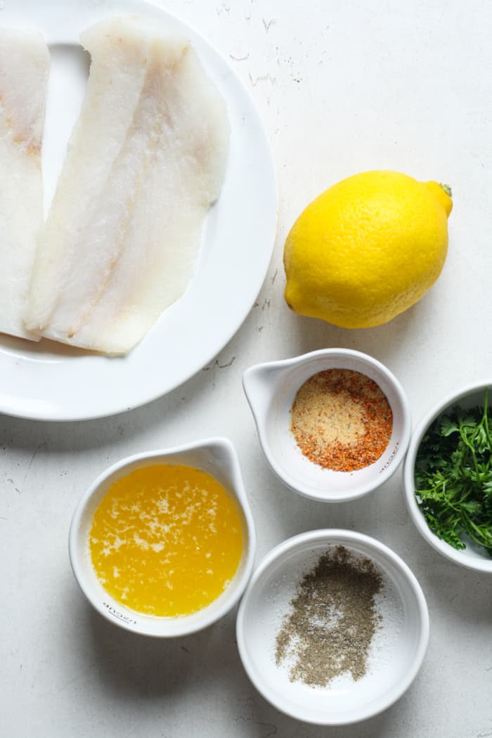 White fish and other ingredients.