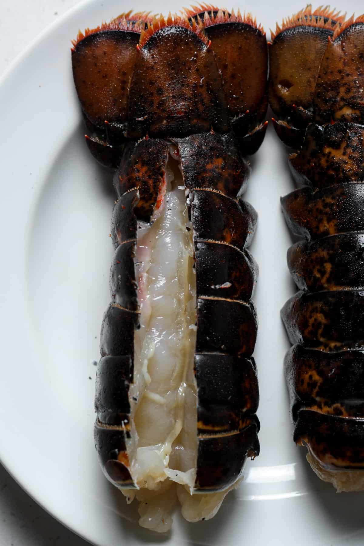 Sliced lobster tail.