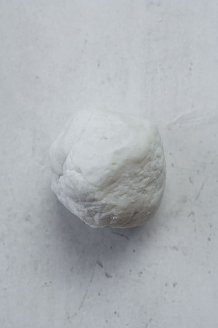 Small ball of bagel dough.