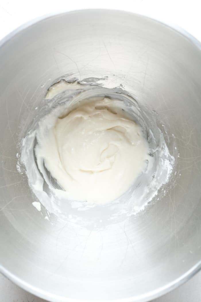 Homemade buttercream frosting.