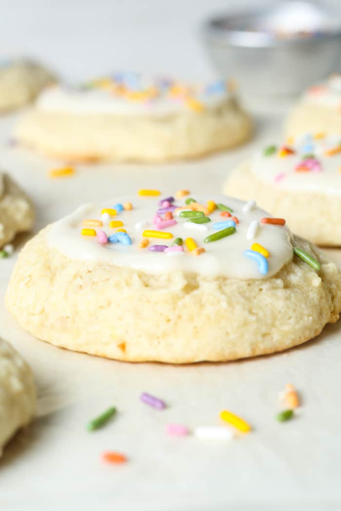 Soft baked sour cream sugar cookies.