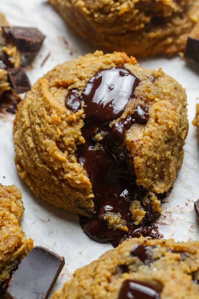 Melted chocolate chunk cookies.