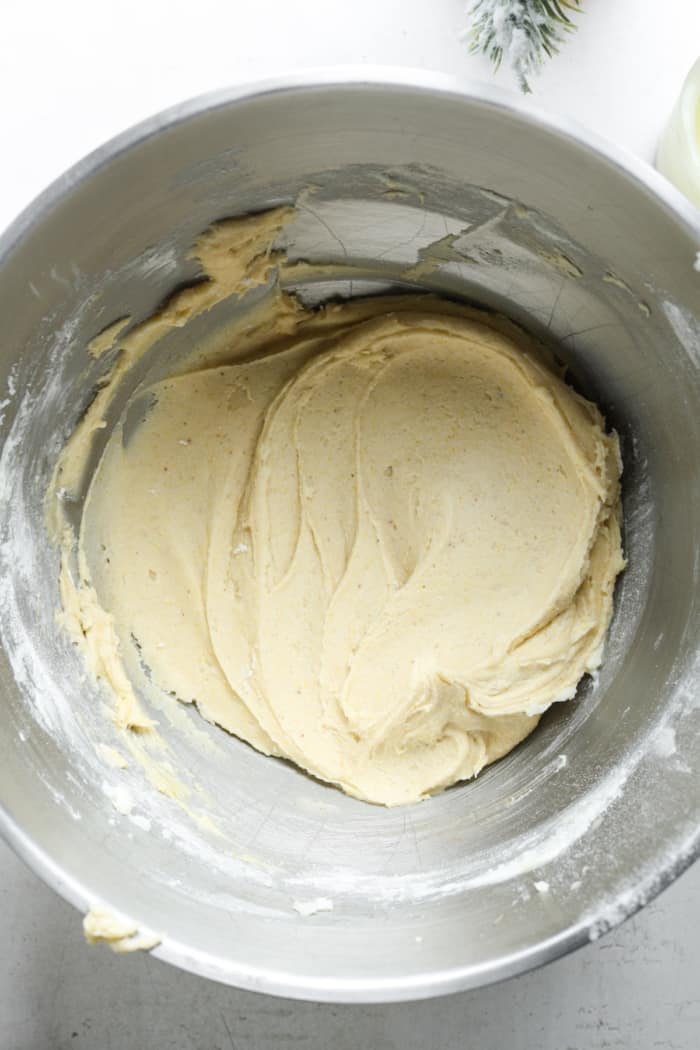 Creamy eggnog cookie dough.