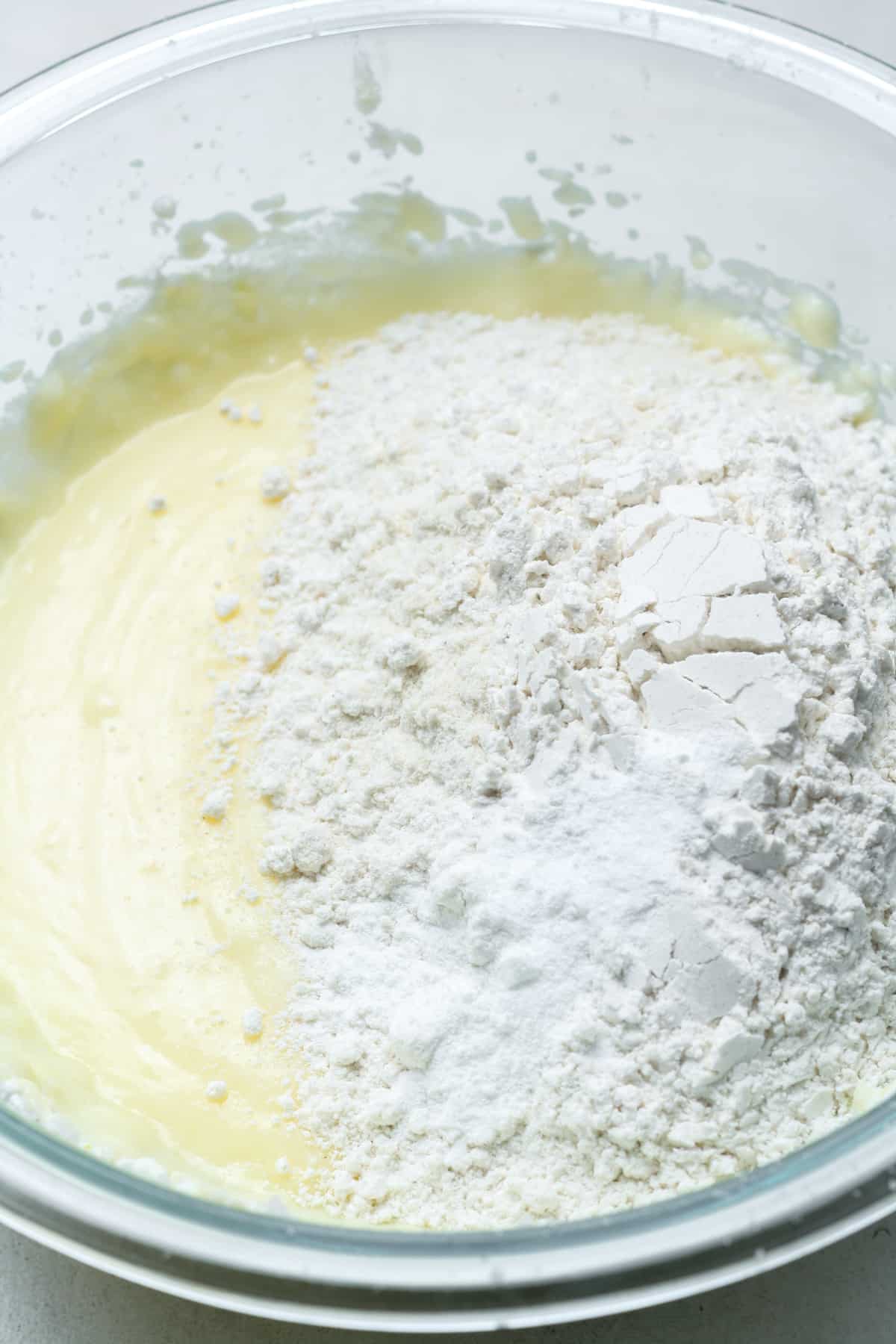 Batter with flour.