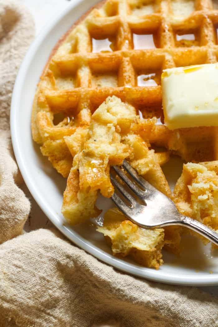 Fork with waffle.