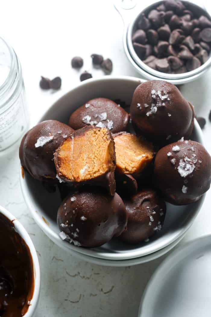 Chocolate peanut butter balls.