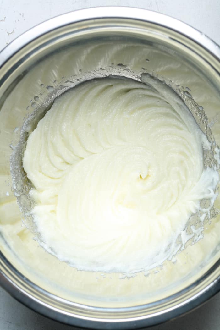 Sour cream and butter in bowl.