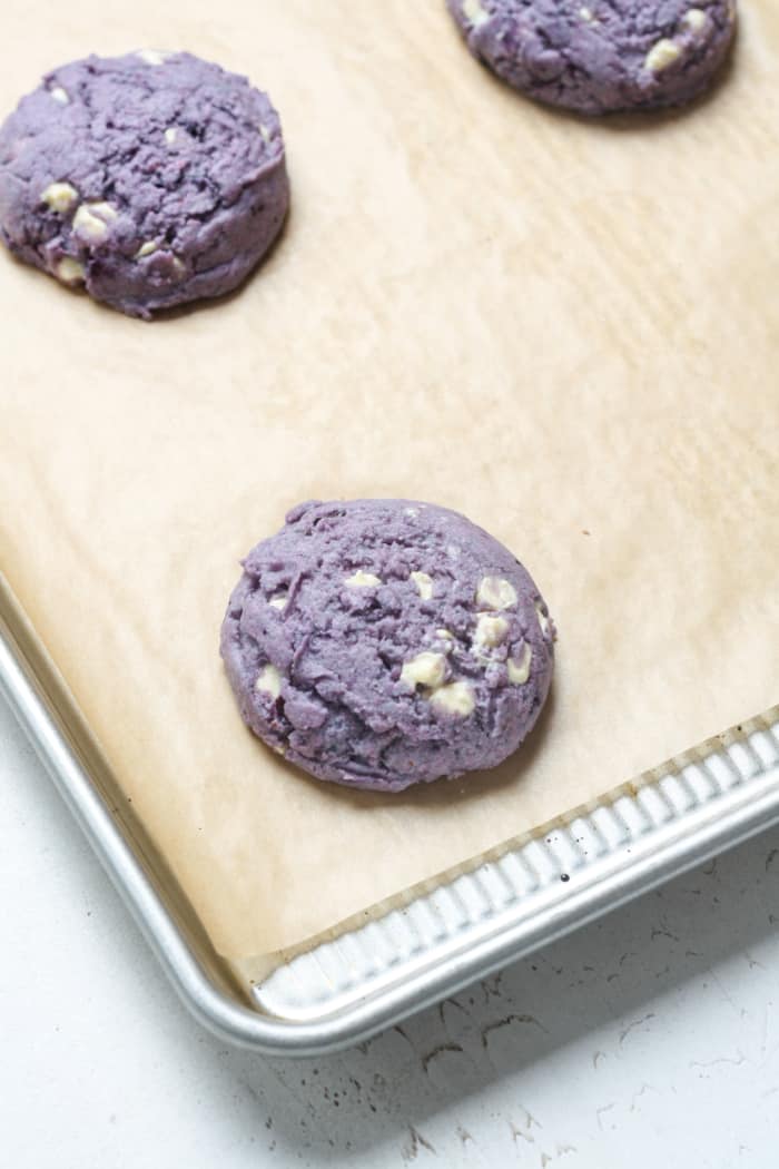 Purple white cookies.