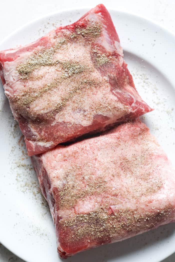 Seasoned short ribs.