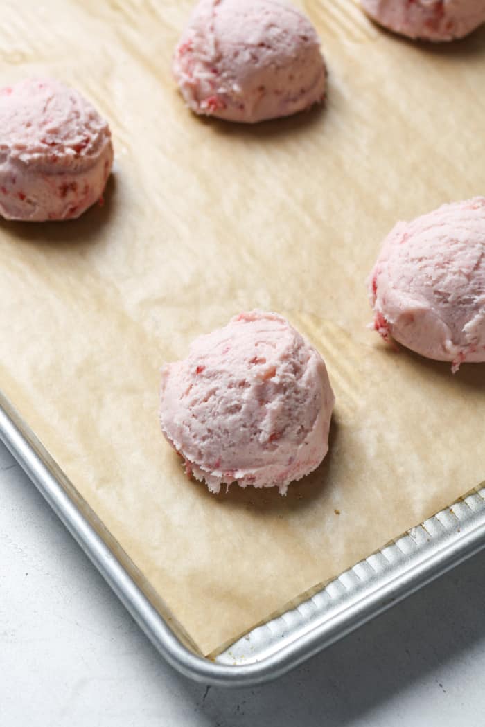 Pink balls of dough.