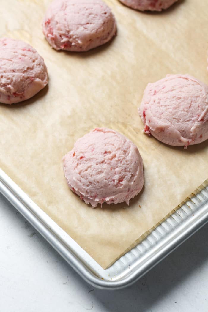 Soft pink cookies.
