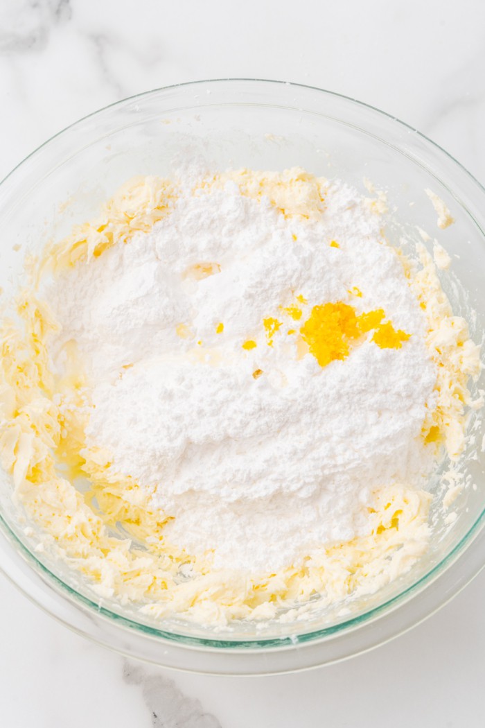 Powdered sugar and lemon zest.