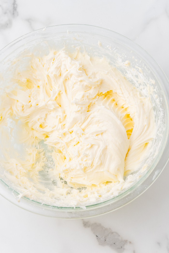 Light yellow frosting in bowl.