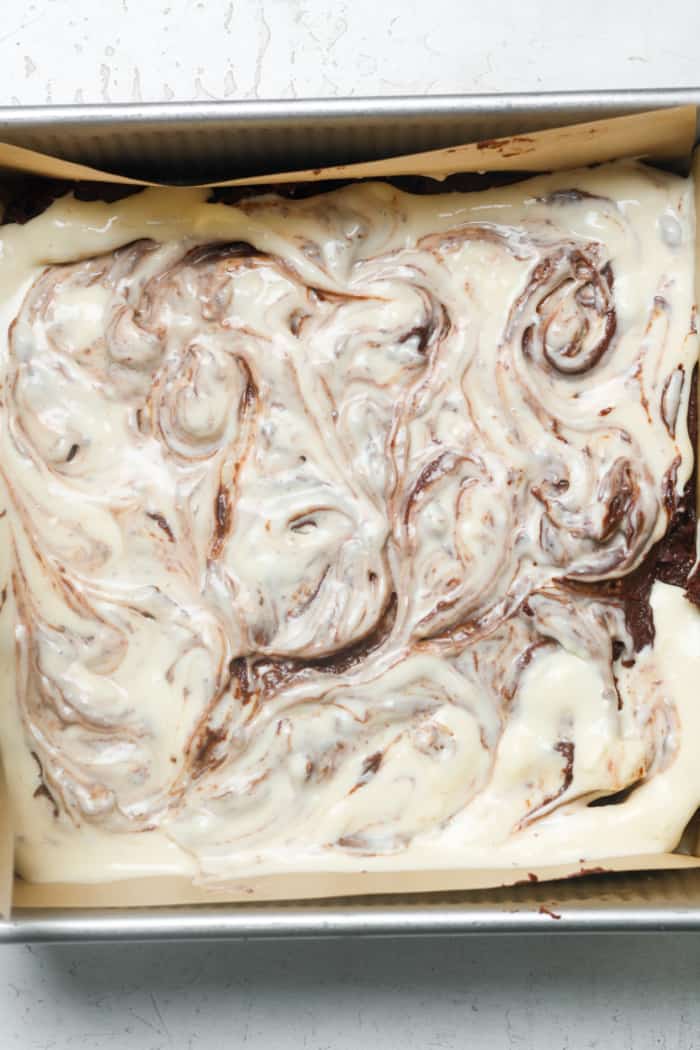 Swirl cream cheese brownies.