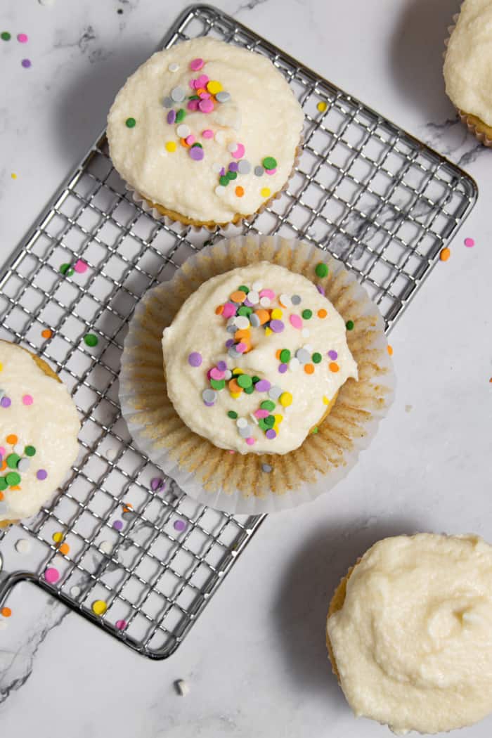 Gluten free vanilla cupcakes.