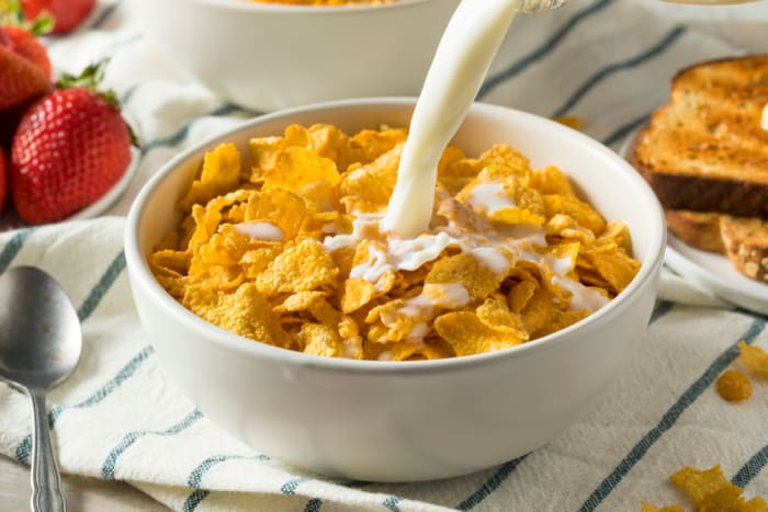 Bowl of crunchy cereal.