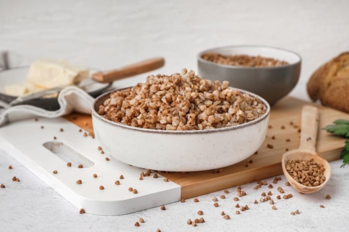 Buckwheat in bowl.