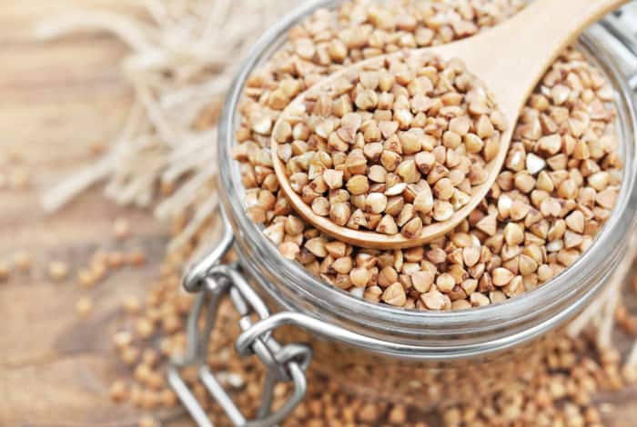 Buckwheat in jar.