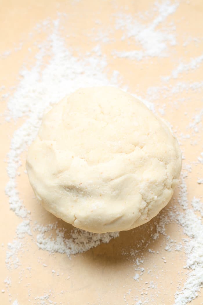 Dough ball with gluten free flour.