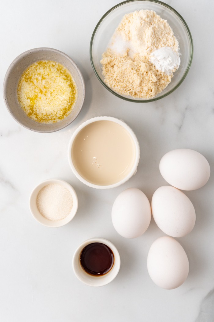 Ingredients for keto pancakes.