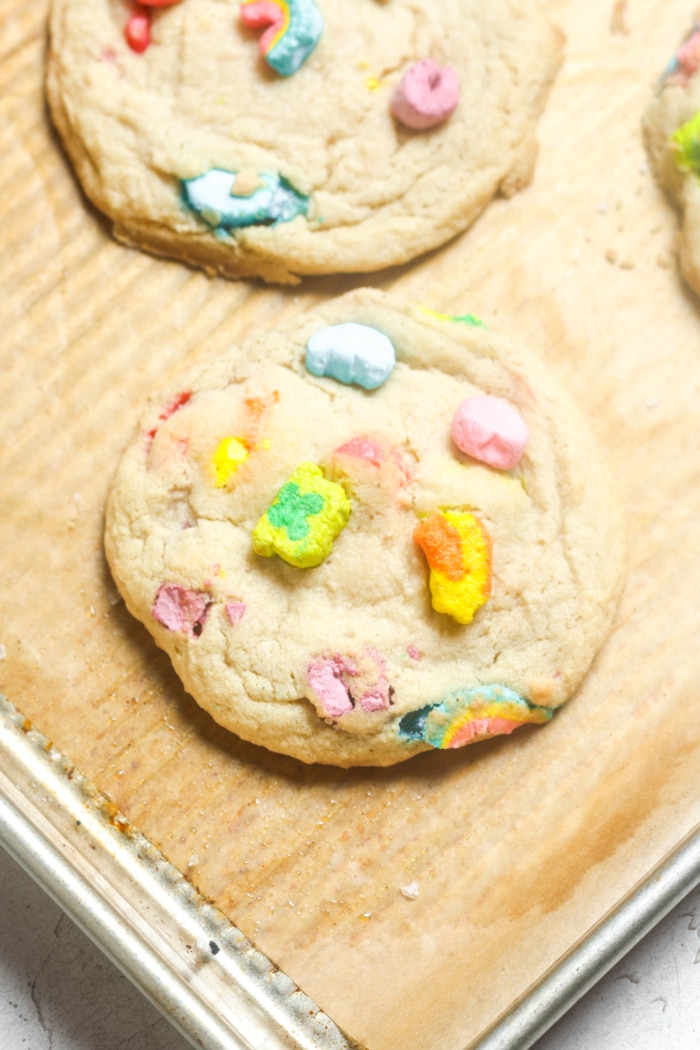 Baked Lucky Charms cookies.