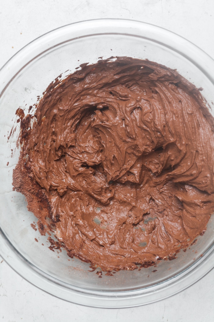 Thick creamy chocolate mixture.