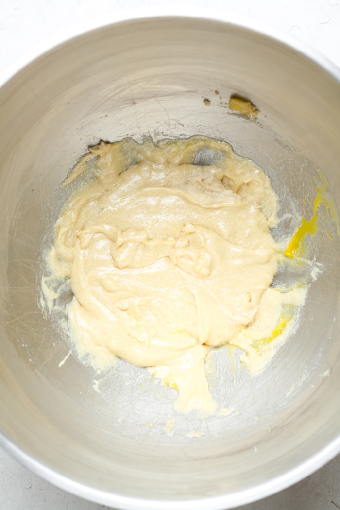 Creamy white dough.