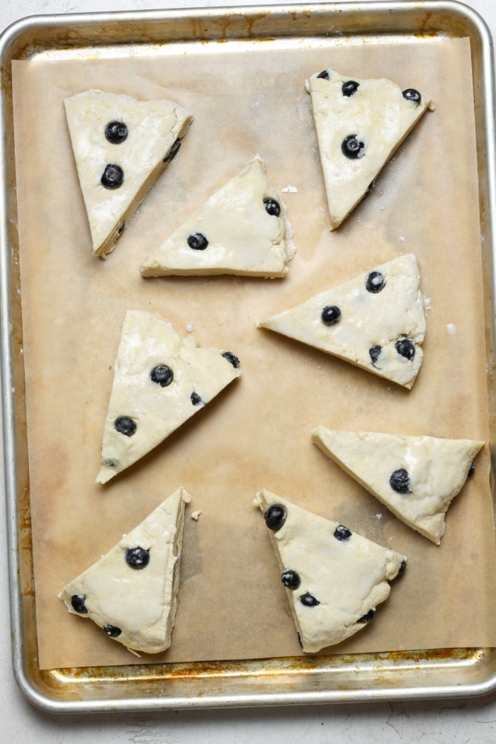 Blueberry dough triangles.