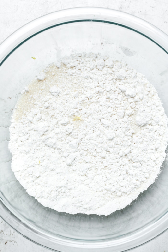 White powdered mixture.